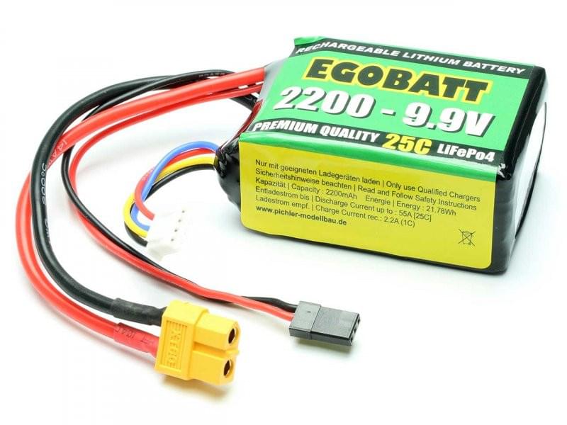 Accu LiFe Egobatt 2200mAh - 9.9V (25C) - Breizh Modélisme.
