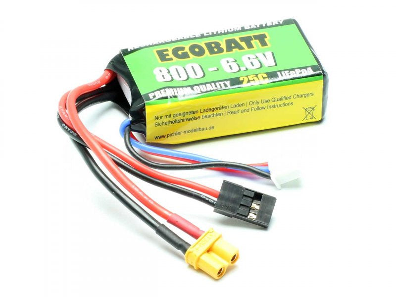 Accu LiFe Egobatt 800mAh - 6.6V (25C) - Breizh Modélisme.