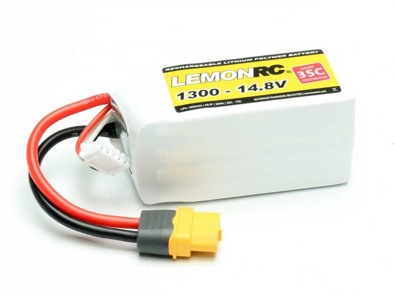 Accu LiPo LEMONRC 1300 - 14.8V (35C) XT60 - Breizh Modélisme.