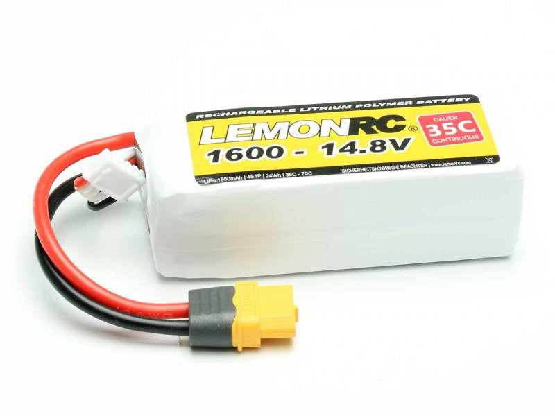 Accu LiPo LEMONRC 1600 - 14.8V (35C) XT60 - Breizh Modélisme.
