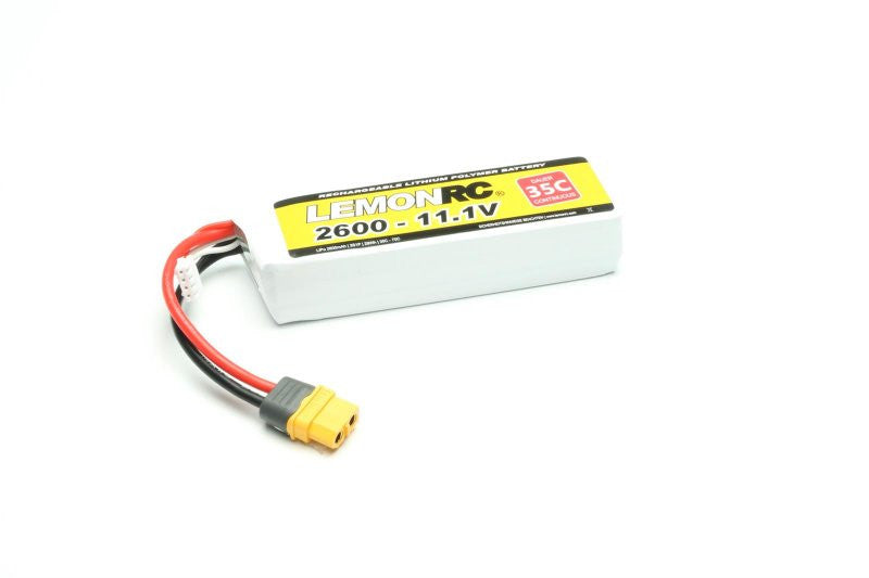 Accu LiPo LEMONRC 2600 - 11.1V (35C) XT60 - Breizh Modélisme.