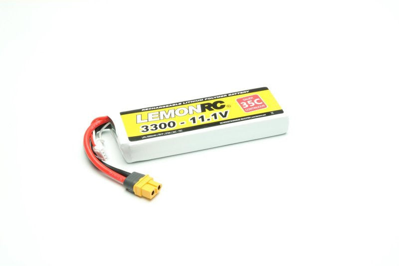 Accu LiPo LEMONRC 3300 - 11.1V (35C) XT60 - Breizh Modélisme.