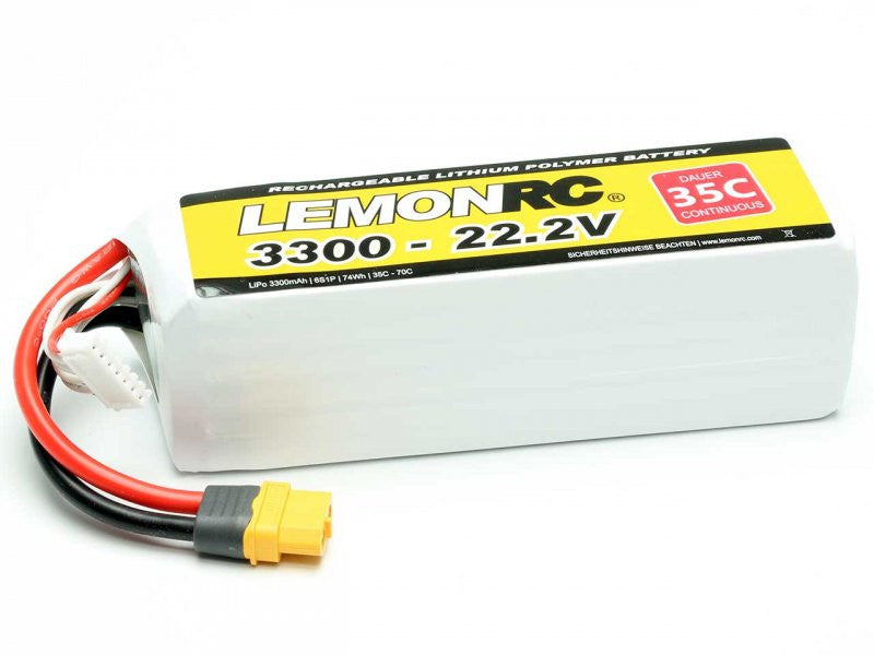 Accu LiPo LEMONRC 3300 - 22.2V (35C) XT60 - Breizh Modélisme.
