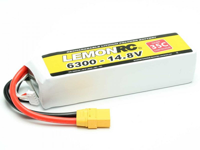 Accu LiPo LEMONRC 6300 - 14.8V (35C) XT90 - Breizh Modélisme.