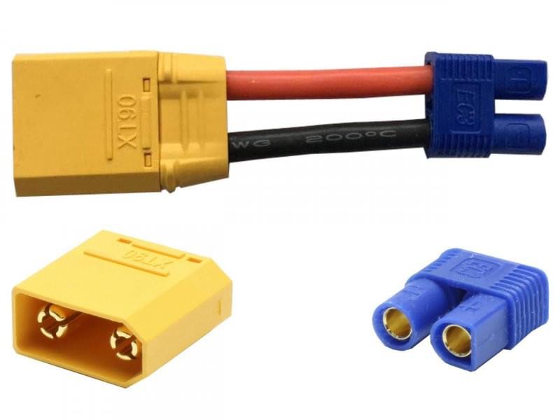 Adaptateur XT90 mâle vers EC3 femelle X6456 - Breizh Modélisme.