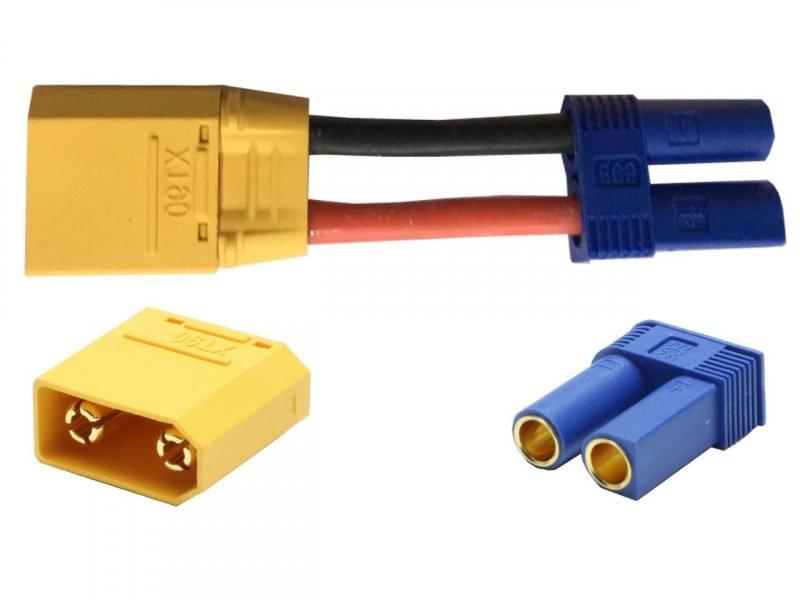Adaptateur XT90 mâle vers EC5 femelle X6457 - Breizh Modélisme.