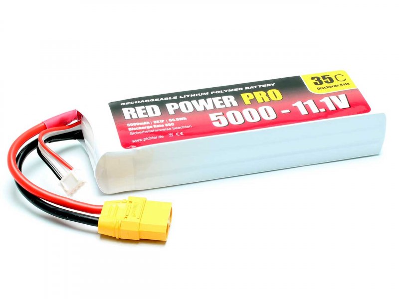 Batterie LiPo 11,1V 5000mAh XT90 Red Power Pro - 19128 - Breizh Modélisme.