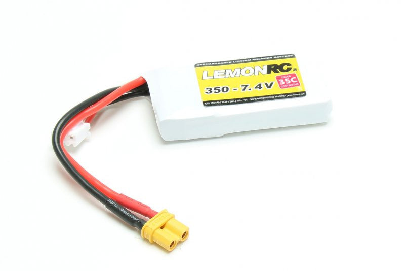 Batterie LiPo 2S LemonRC 350mah - 7.4V (35C) XT30 - Breizh Modélisme.