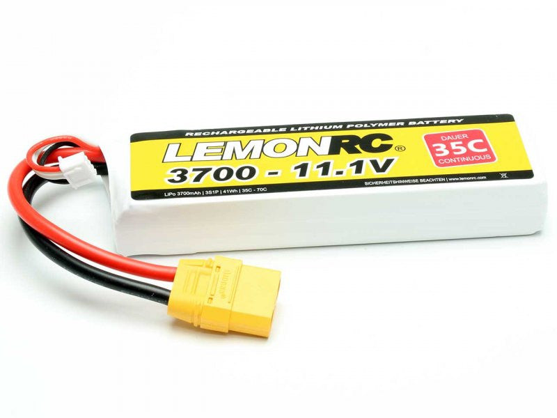 Batterie LiPo 3S LemonRC 3700mah - 11,1V (35C) XT90 - Breizh Modélisme.