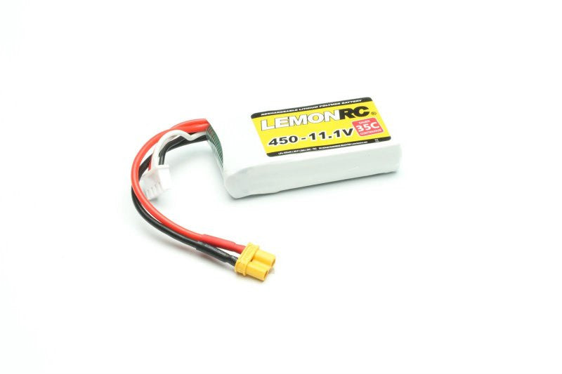 Batterie LiPo 3S LemonRC 450mah - 11,1V (35C) XT30 - Breizh Modélisme.