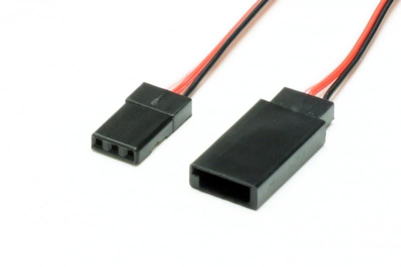 Câble de rallonge servo 250mm / 0.30mm² - Breizh Modélisme.