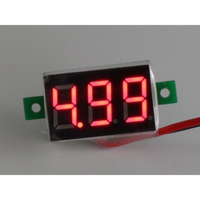 Mini voltmètre numérique 3/30V (connecteur JST) - Breizh Modélisme.
