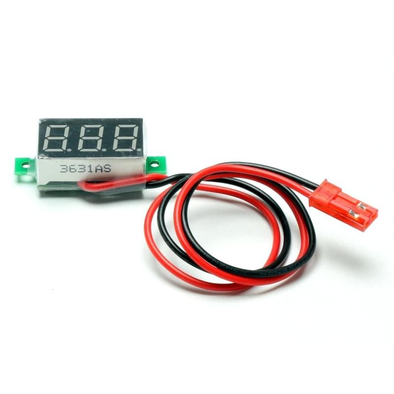 Mini voltmètre numérique 3/30V (connecteur JST) - Breizh Modélisme.