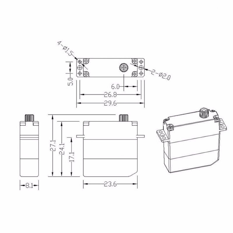 Servo pour avion RC MASTER DS2408 HV - Breizh Modélisme.