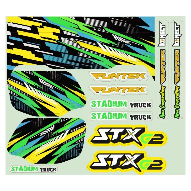 Planche stickers vert Funtek STX G2 - FTK-21080