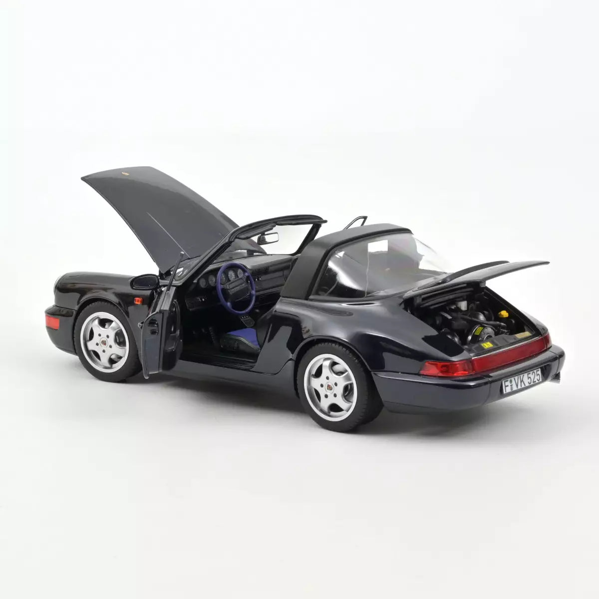 Voiture miniature collection 1/18 Porsche 911 Carrera 4 Targa 1991 Bleu métallisé Norev 187340