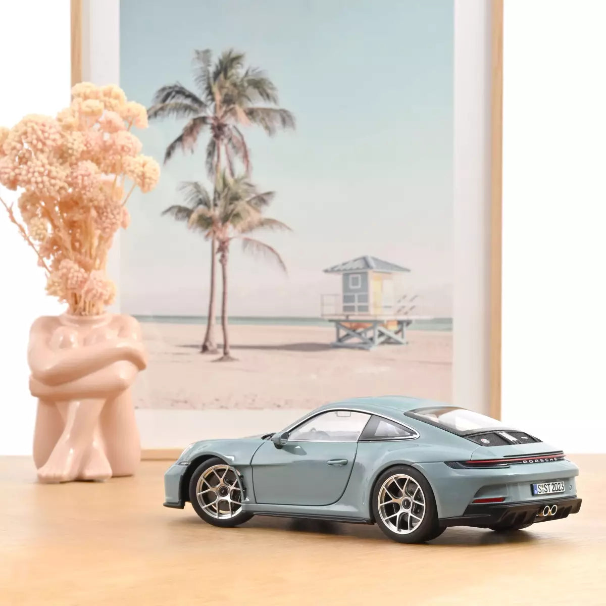 Voiture miniature collection 1/18 Porsche 911 S/T 2023 Bleu Meissen Norev 187470