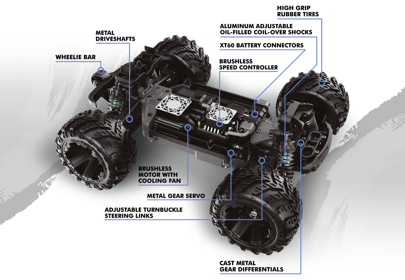 Maverick 151001 QBIT Monster truck 1/16 version brushless 60km/h