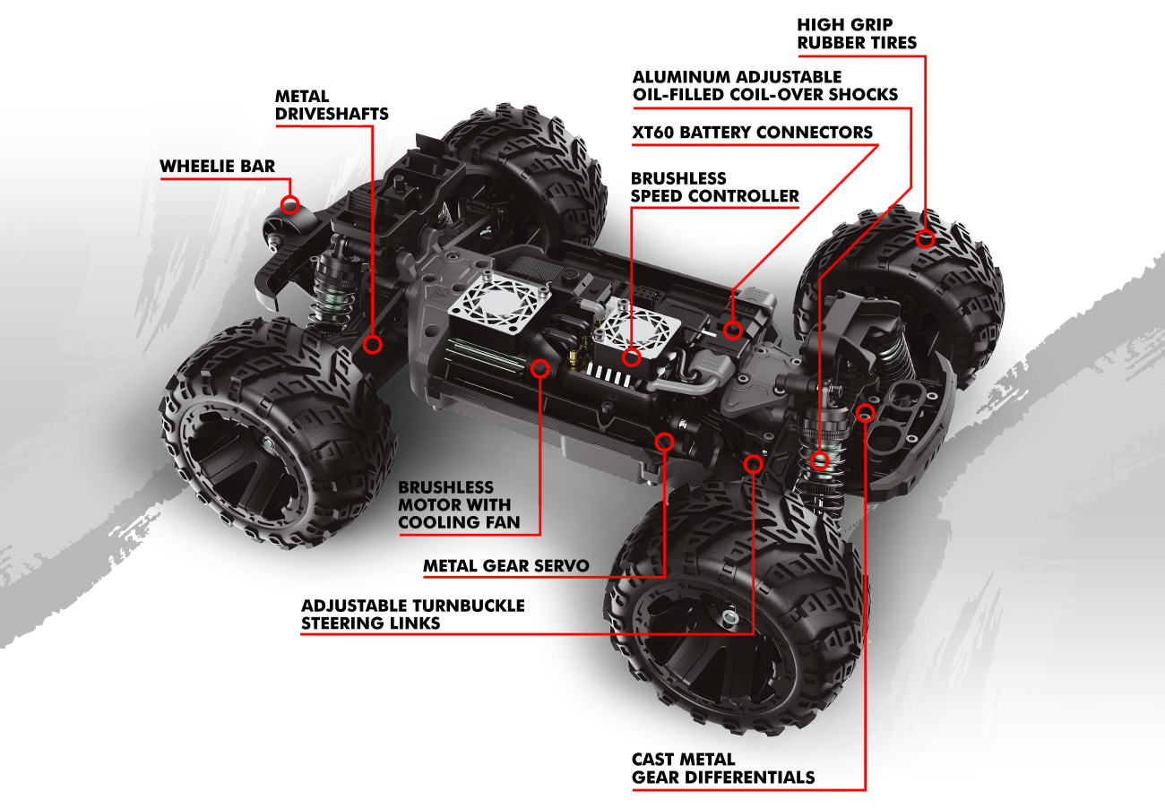 Maverick 151005 QBIT Monster truck 1/16 version brushless 60km/h