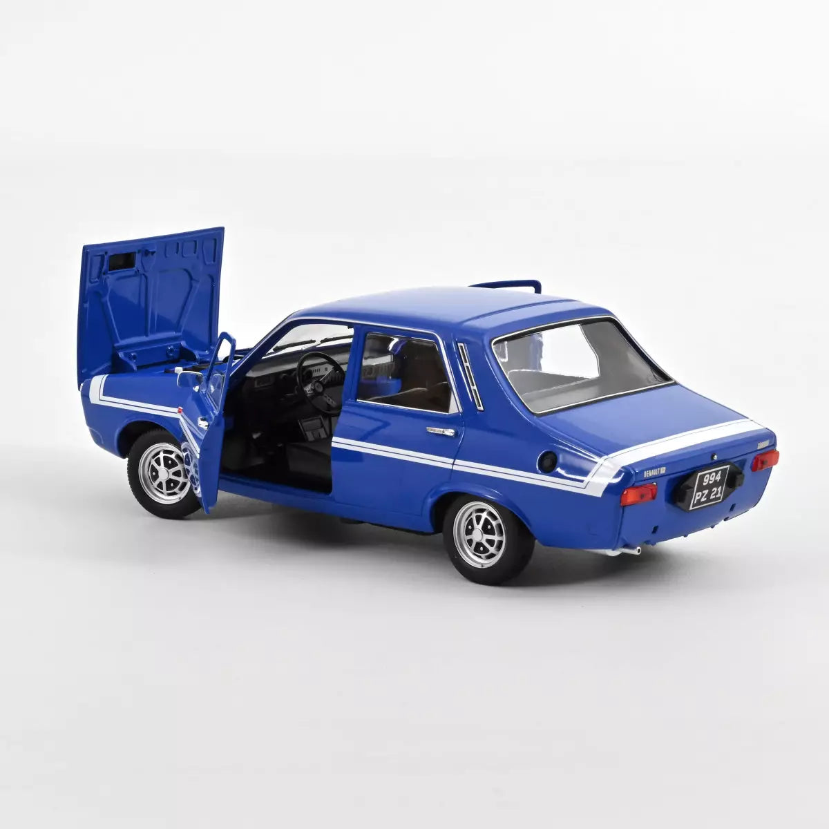 Voiture miniature collection 1/18 Renault 12 Gordini sans pare-chocs 1971 Bleu-de-France Norev 185248