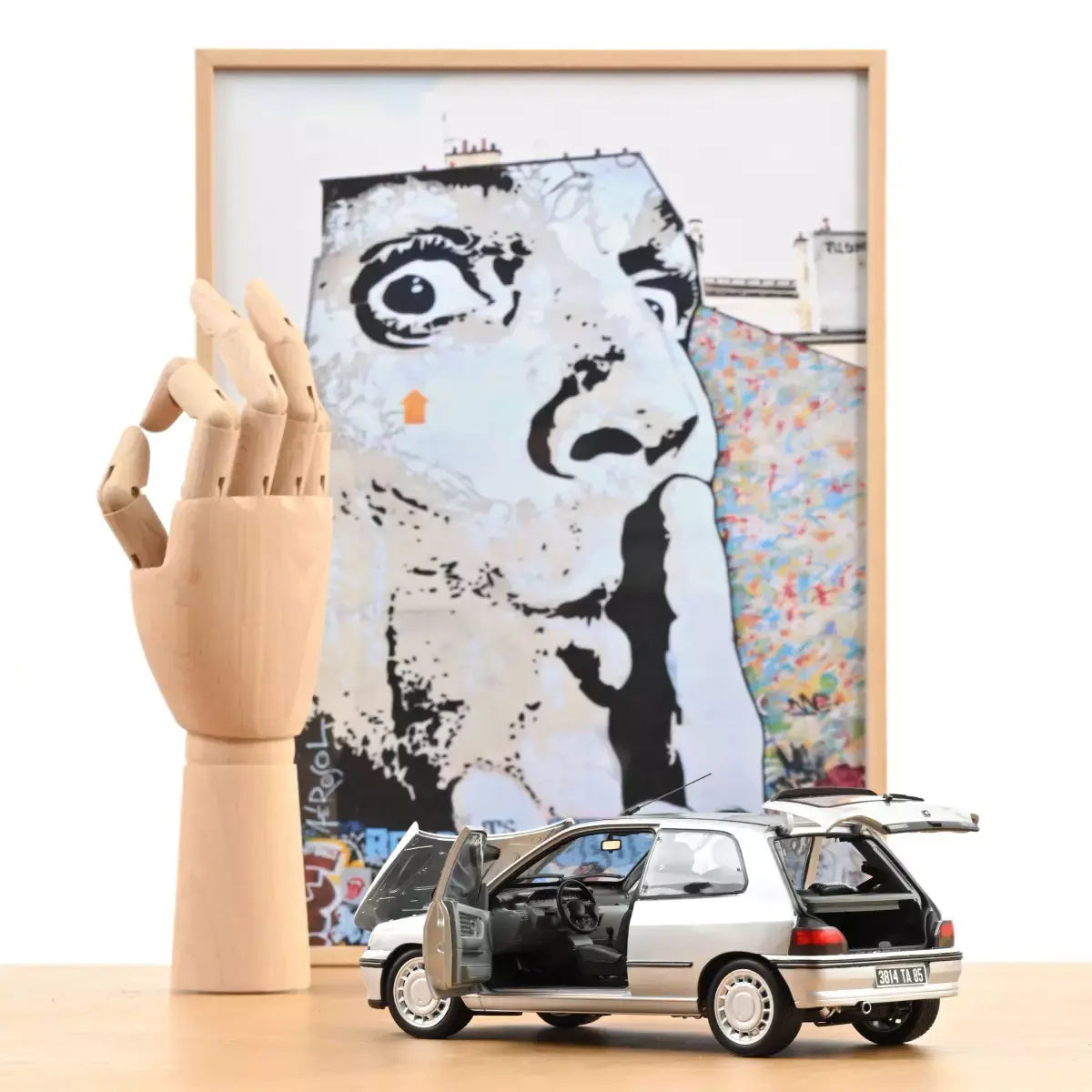 Voiture miniature collection 1/18 Renault Clio 16S 1992 Gris Iceberg Norev 185256