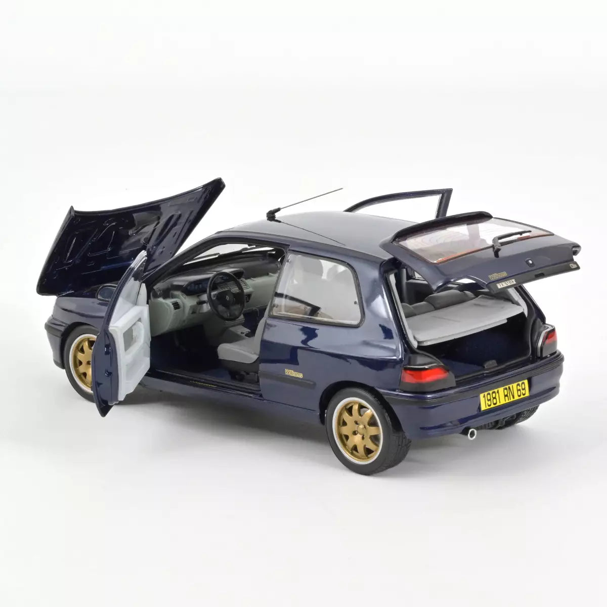 Voiture miniature collection 1/18 Renault Clio Williams 1993 Bleu Norev 185230
