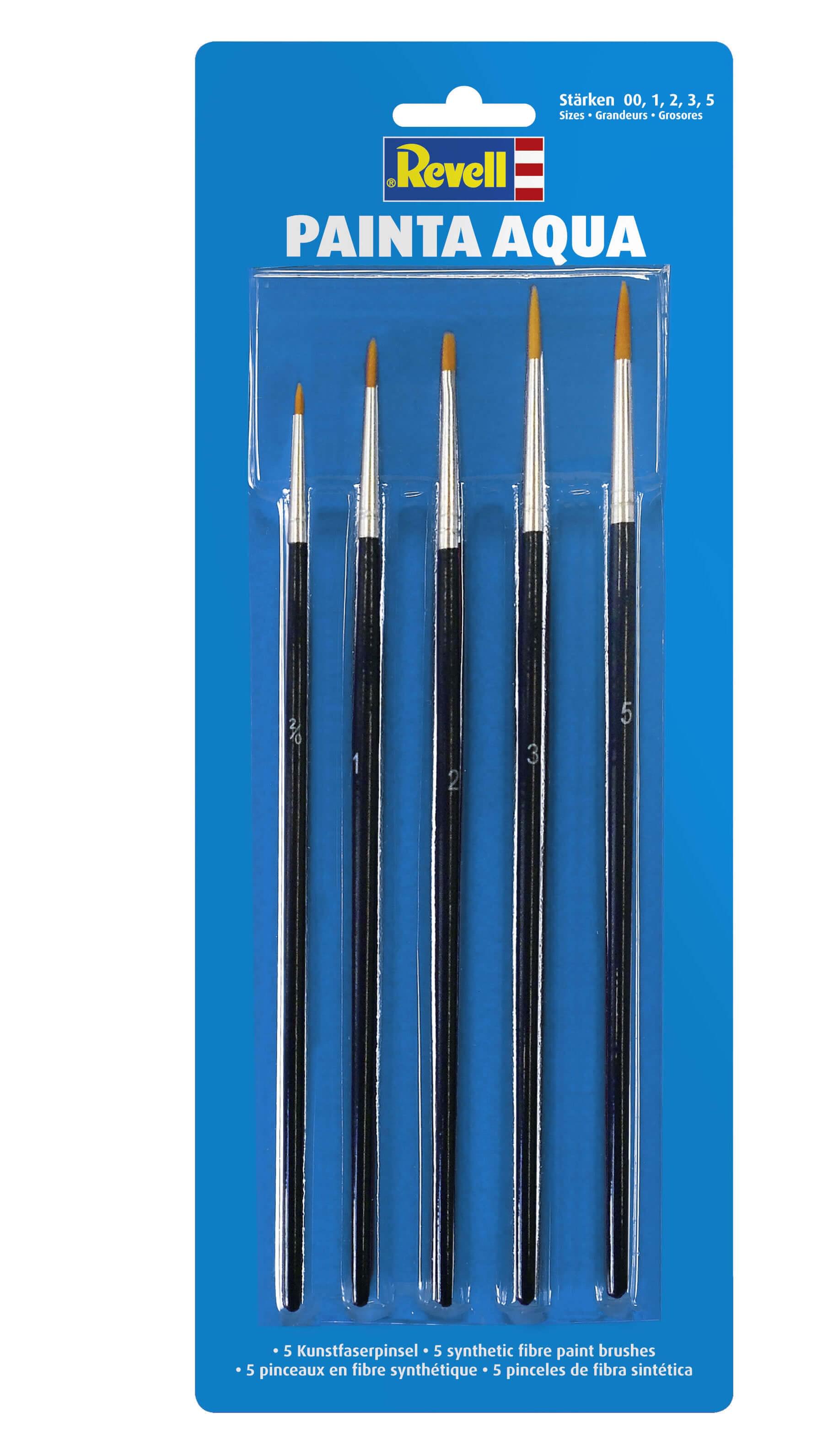 5 pinceaux en fibre synthetique - Revell 39624 - Breizh Modélisme.