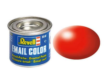 Peinture Rouge fluo satiné - Revell 32332 - RAL 3024 (N°332) - Breizh Modélisme.