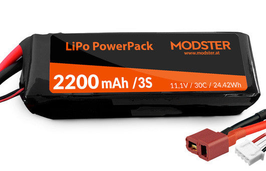 Batterie LiPo 3S 11,1V 2200mAh 30C Connecteur dean (115x35x27mm) - Breizh Modélisme.