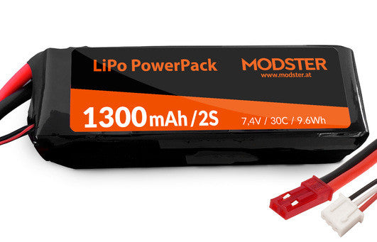 Batterie Lipo 7.4v 1300mAh 2S 30C (75x15x35mm) - Breizh Modélisme.
