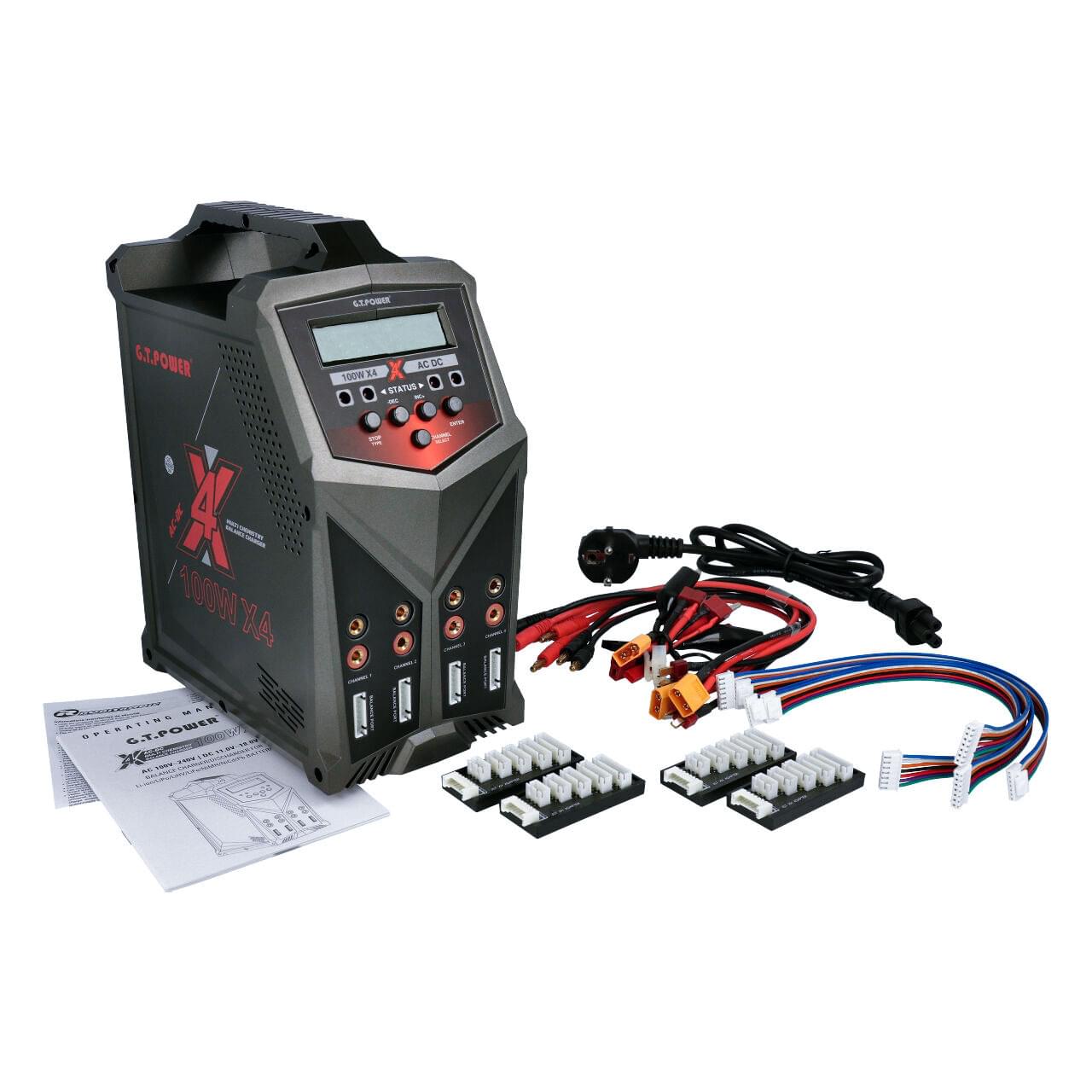 Chargeur LiPo 1-6s 100W AC GTPower X4 - GT149 - Breizh Modélisme.