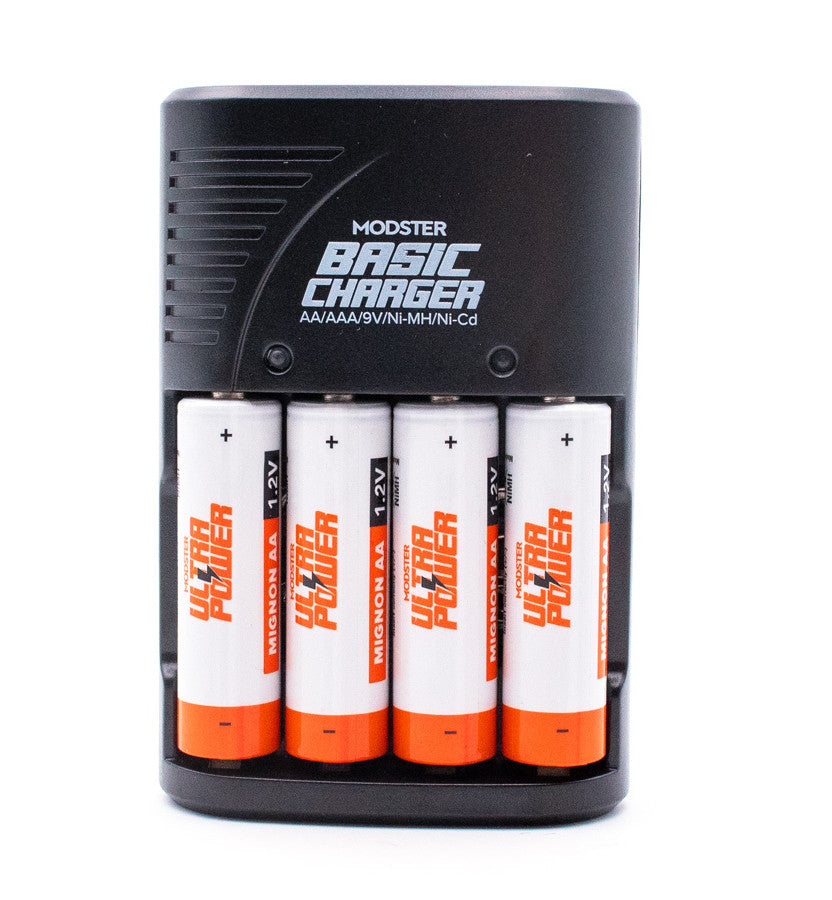 Chargeur pour Packs AA + 4 accus rechargeables NiMh 2200 mAh 1,2v - Breizh Modélisme.