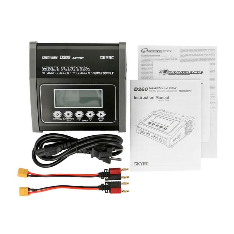 Chargeur SkyRC D260 Ultimate Duo 240VAC/12VDC 14A 2x130W - 100157 - Breizh Modélisme.