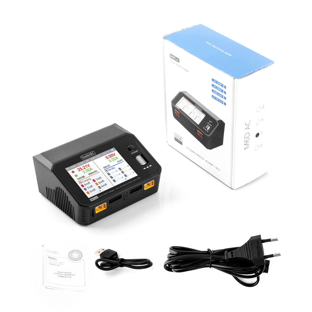 Chargeur ToolkitRC M6D 500 W 15 A Dual 1-6S - TK11500 - Breizh Modélisme.