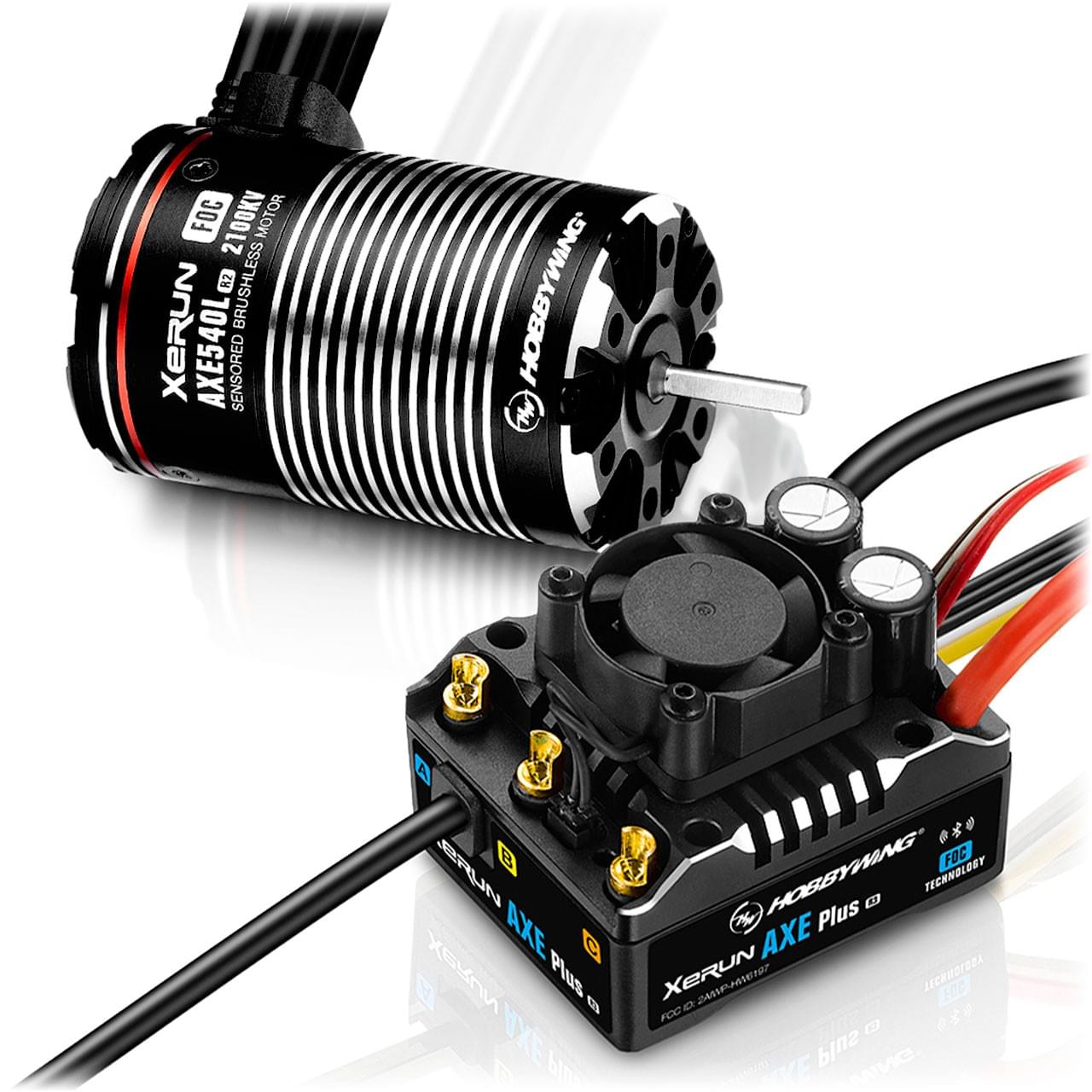 Combo moteur Hobbywing AXE Plus R3 540L 2100kV R2 - HW38020386 - Breizh Modélisme.