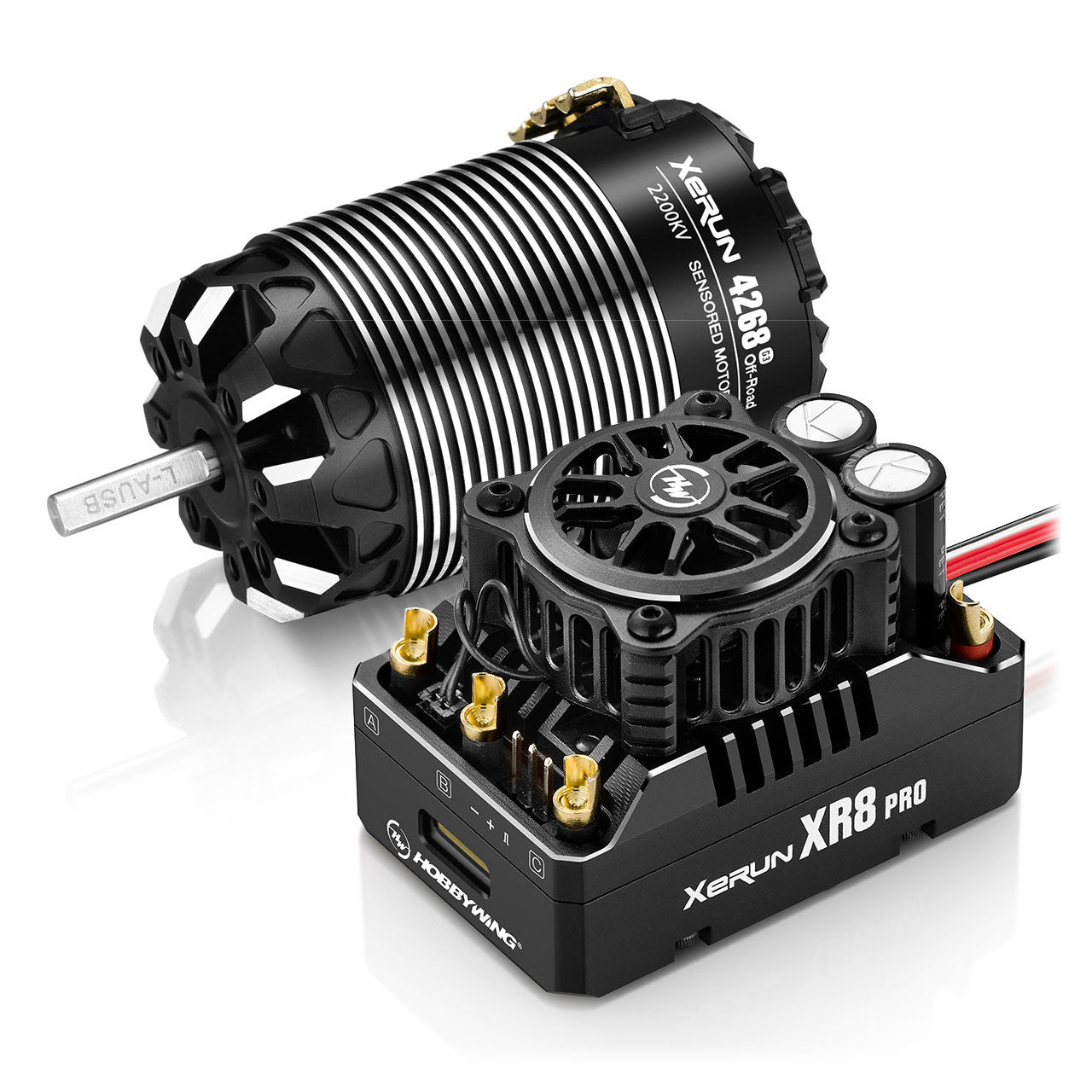 Combo moteur Hobbywing Xerun XR8 Pro G3 4268SD 2200kV G3 - 38020433 Axe 5mm - Breizh Modélisme.