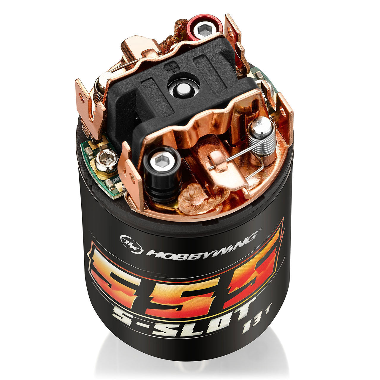 Hobbywing Quicrun 555 Moteur à charbons 13T Axe 3,175mm - Breizh Modélisme.