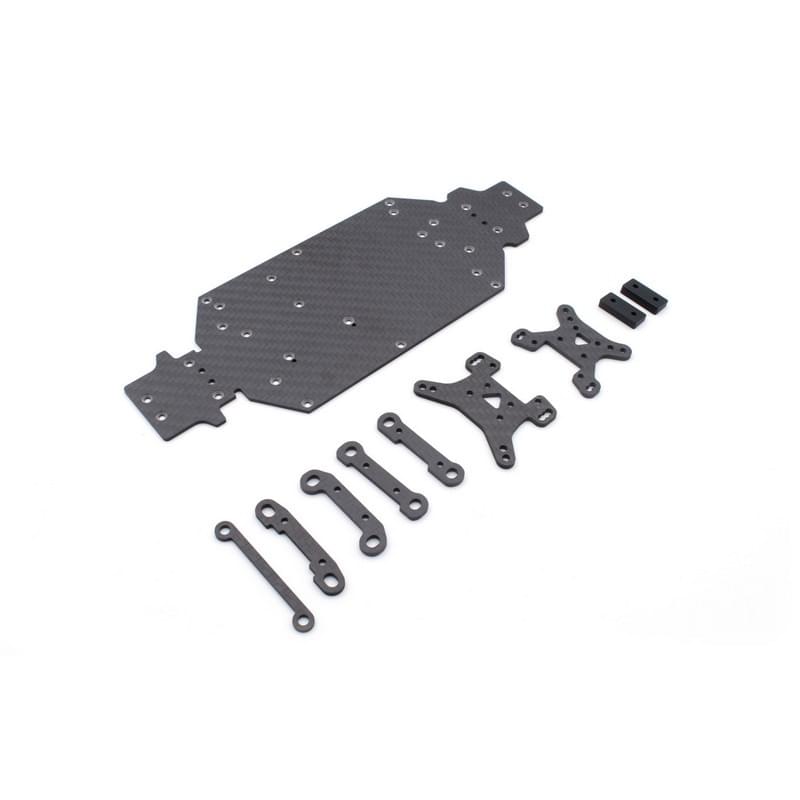 Kit UPGRADE châssis et supports carbone Wltoys 144001, Z06 3120, Mini Cito 1/14 - Breizh Modélisme.