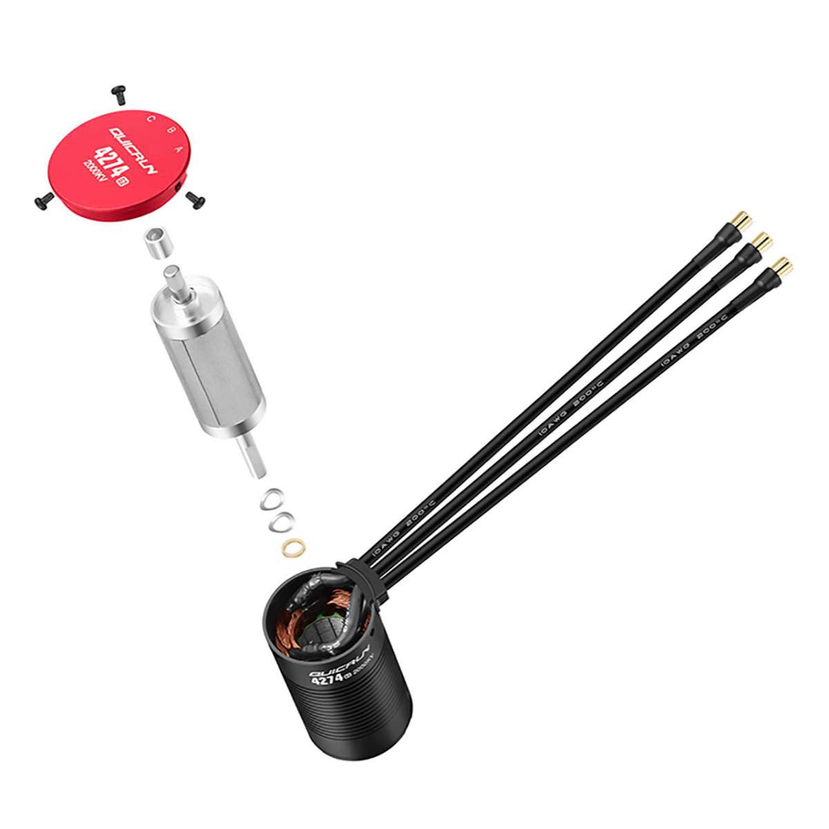 Moteur brushless Hobbywing QuicRun 4274SL G2 2000kV Axe 5mm - 30404700 - Breizh Modélisme.