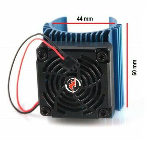 Radiateur + ventilateur 1/8 Hobbywing 86080130 (moteur 44mm) - Breizh Modélisme.