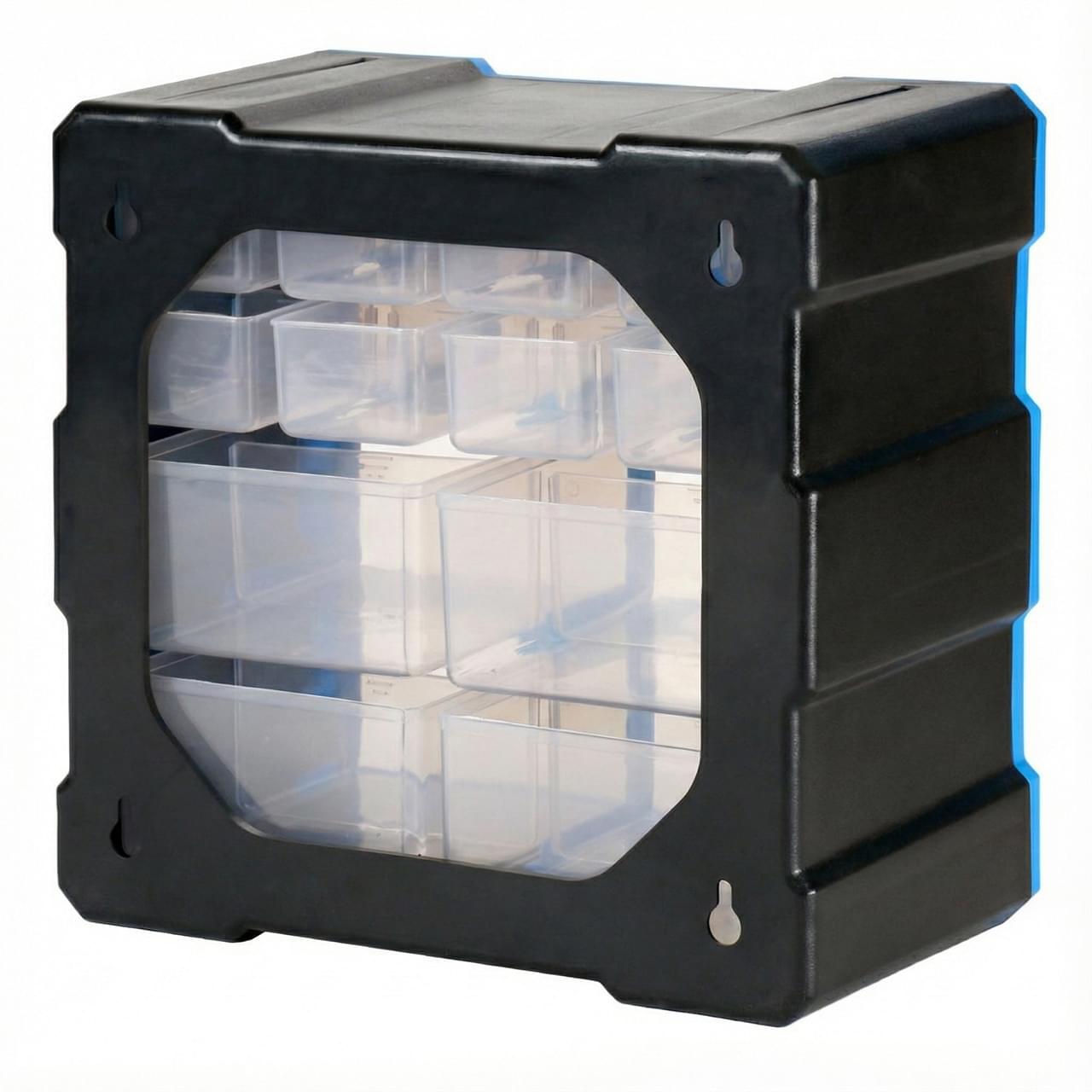 Casier pour petites pièces Robitronic à 12 tiroirs bleu - R14037B