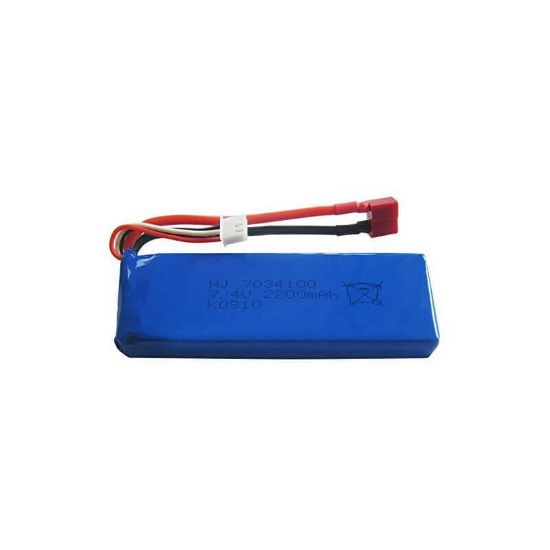 Batterie Lipo 7,4v 2200mAh WLToys 12428, 104001, 10416, 104018 - K949-78 - Breizh Modélisme.