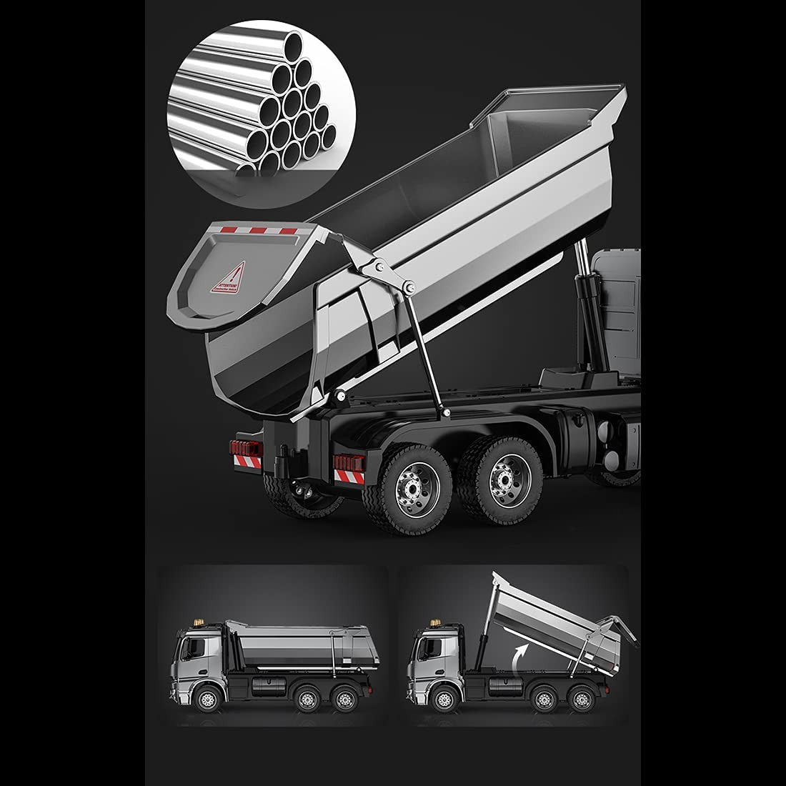 Camion Benne en métal Mercedes Benz Arocs 1/20 E590-003 - Breizh Modélisme.
