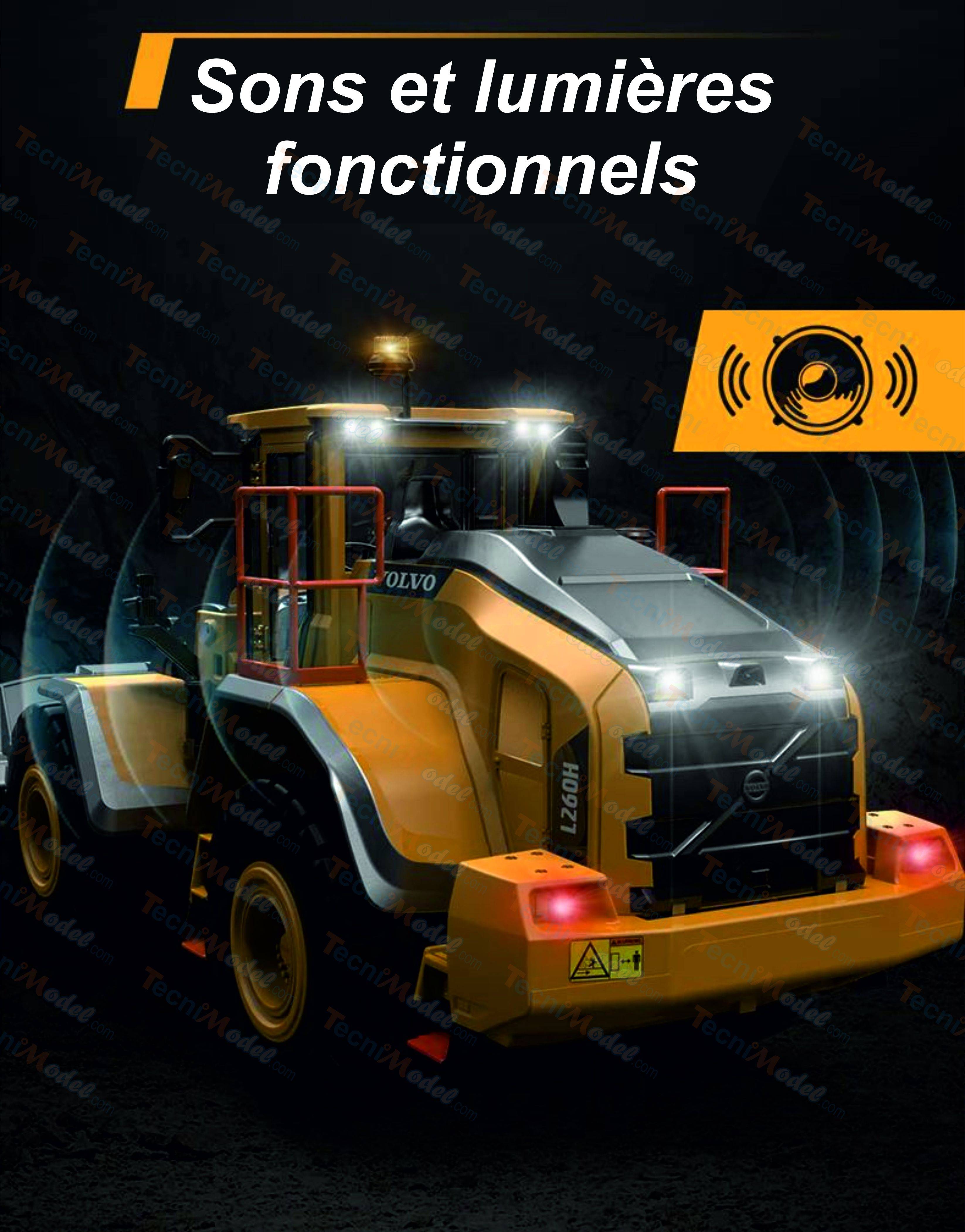 Chargeuse en métal 1/16 V2 RC Volvo L260H 4WD - E592-003 - Breizh Modélisme.