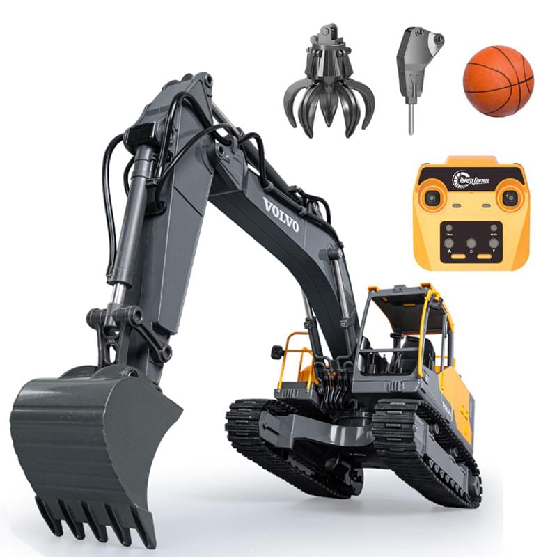 Pelleteuse RC E598-003 1/16 Volvo Licence Pelle + 3 outils avec 2,4 GHz - Breizh Modélisme.