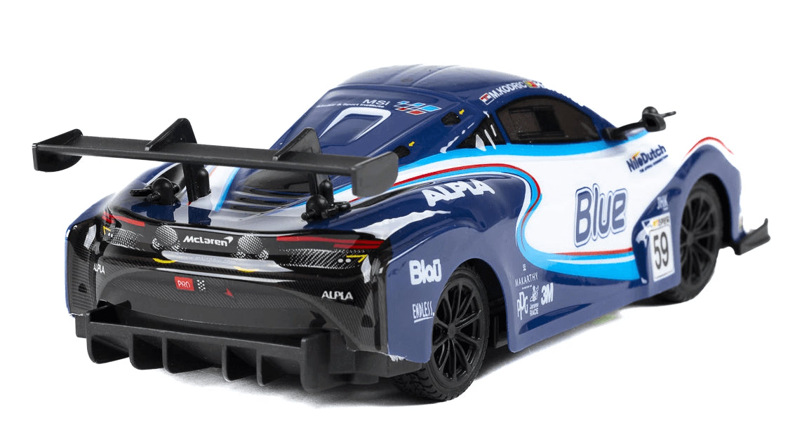 Mini Voiture télécommandée 1/24 McLaren 720S GT3 bleue - Breizh Modélisme.