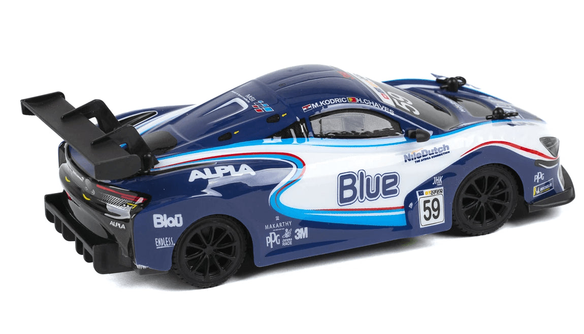 Mini Voiture télécommandée 1/24 McLaren 720S GT3 bleue - Breizh Modélisme.