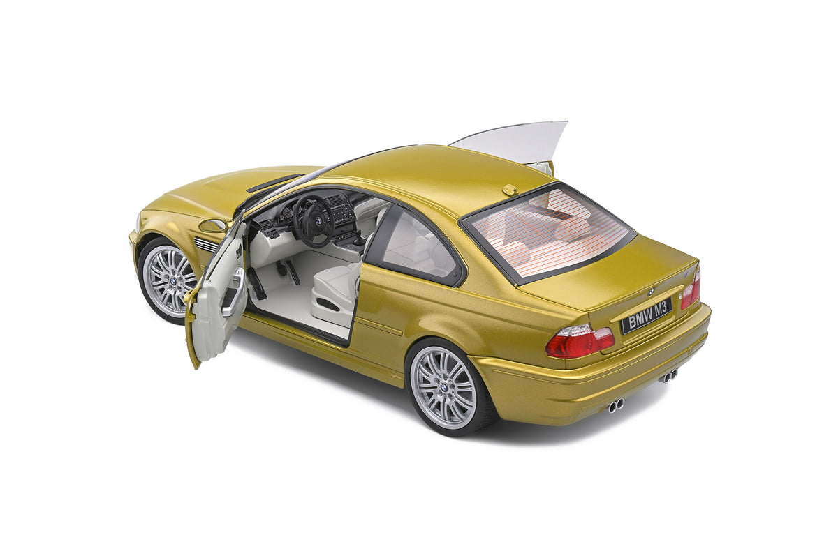 Solido S1806501 miniature collection 1/18 BMW E46 M3 Coupé Phoenix Yellow 2000 - Breizh Modélisme.