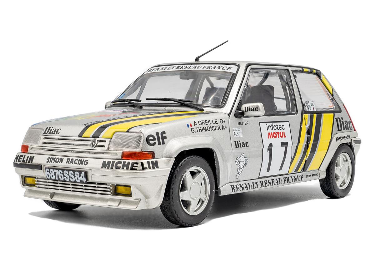 Solido S18100005 Voiture miniature collection 1/18 Renault 5 GT Turbo MK2 – Tour de Corse – 1989 – #17 A.Oreille