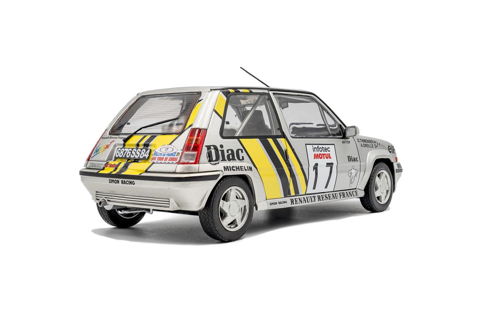 Solido S18100005 Voiture miniature collection 1/18 Renault 5 GT Turbo MK2 – Tour de Corse – 1989 – #17 A.Oreille
